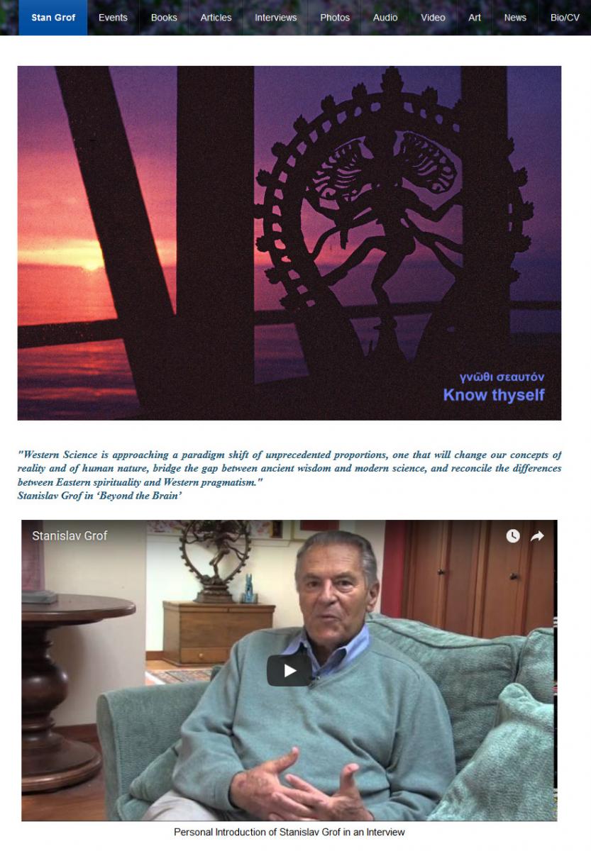 Dr. Stanislav Grof Webseite